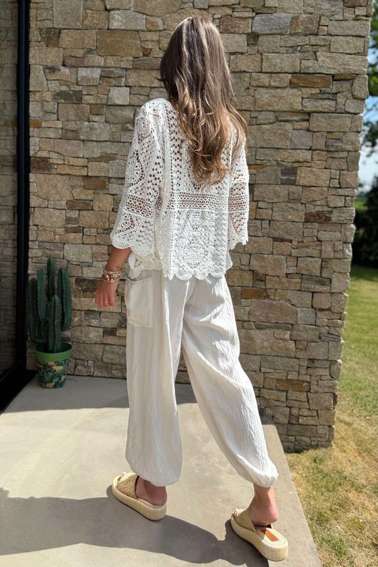 Laundry B Avery Crochet Top White - 